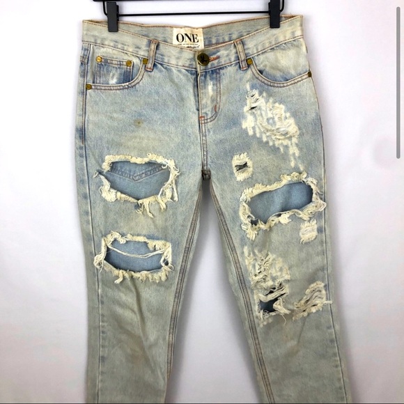 One by One Teaspoon Ripped Jeans - Picture 1 of 5